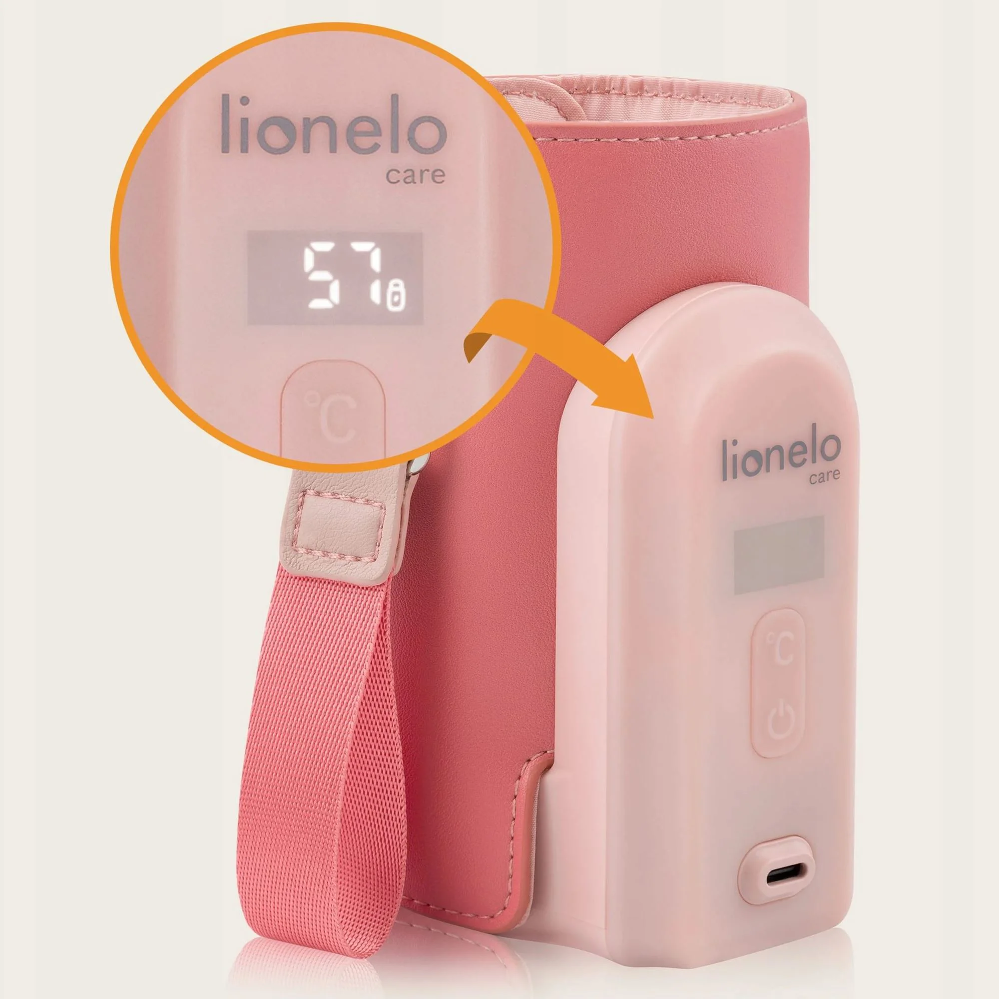 Incalzitor portabil pentru biberoane Lionelo Thermup Go Evo Coral Pink foto