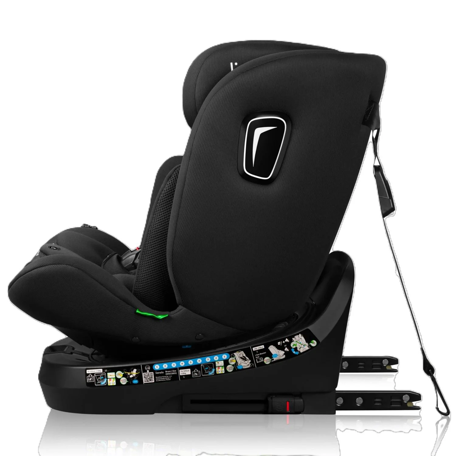 Автокресло 0-36 кг (I-Size) Lionelo Brave Black Carbon foto