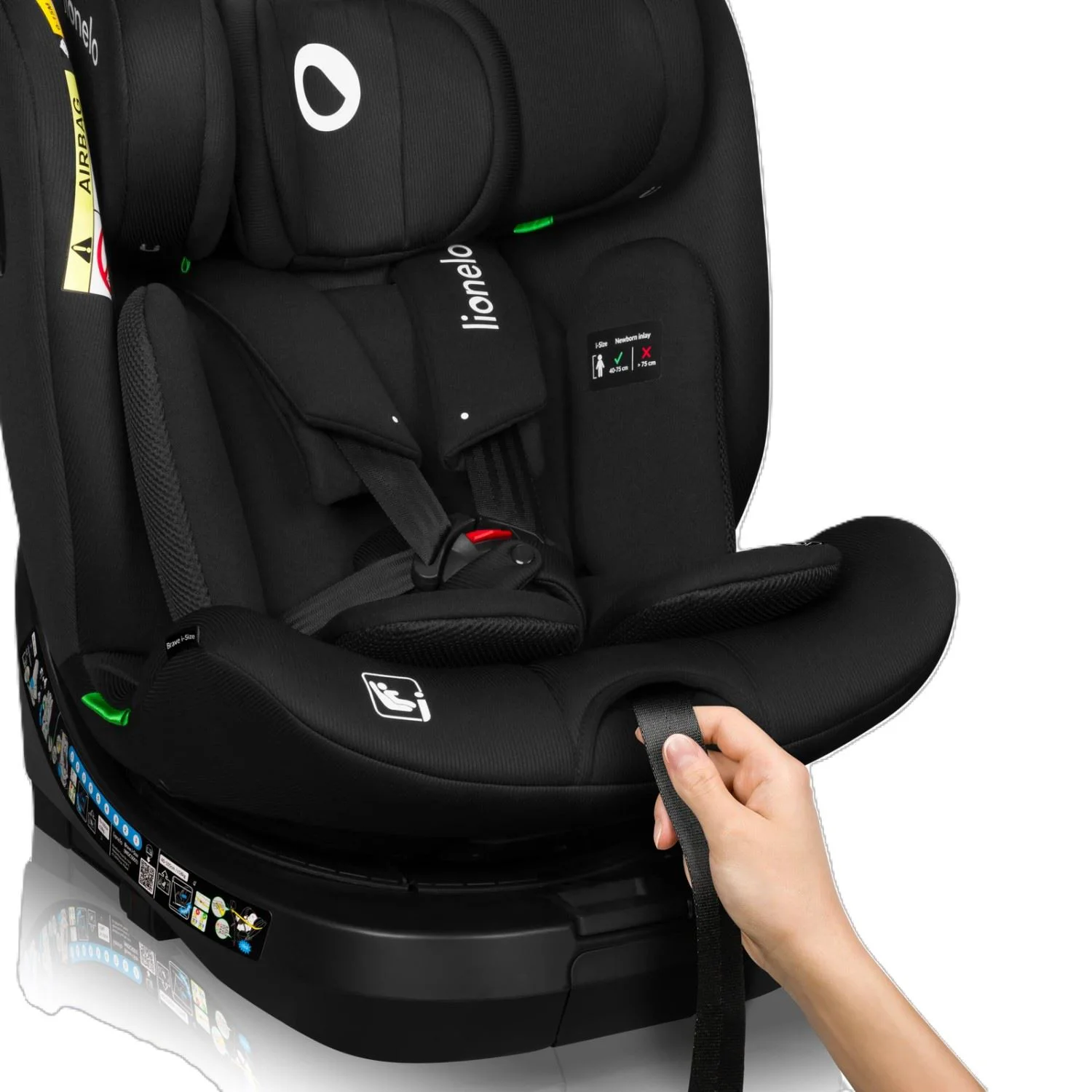 Автокресло 0-36 кг (I-Size) Lionelo Brave Black Carbon foto