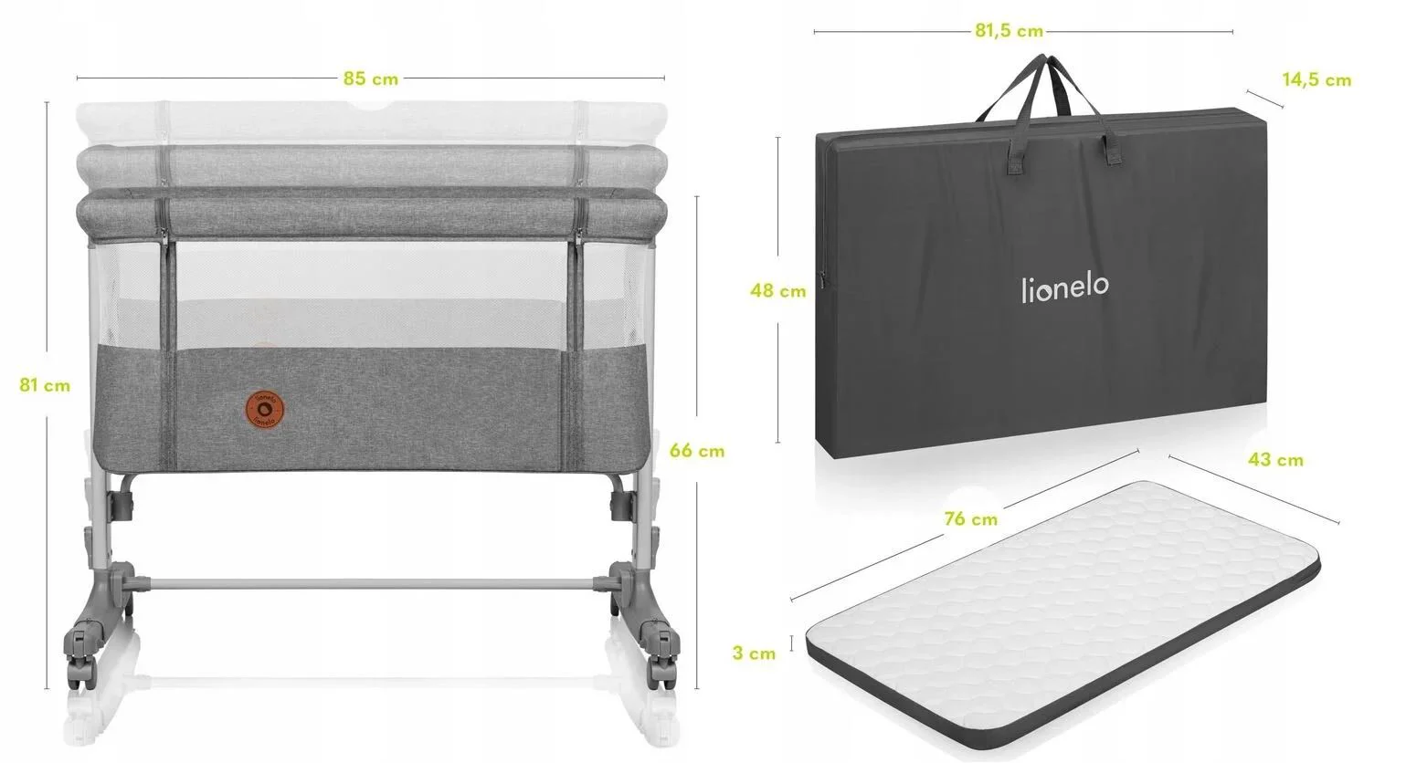 Patuc co-sleeper Lionelo Aurora Beige Sand foto