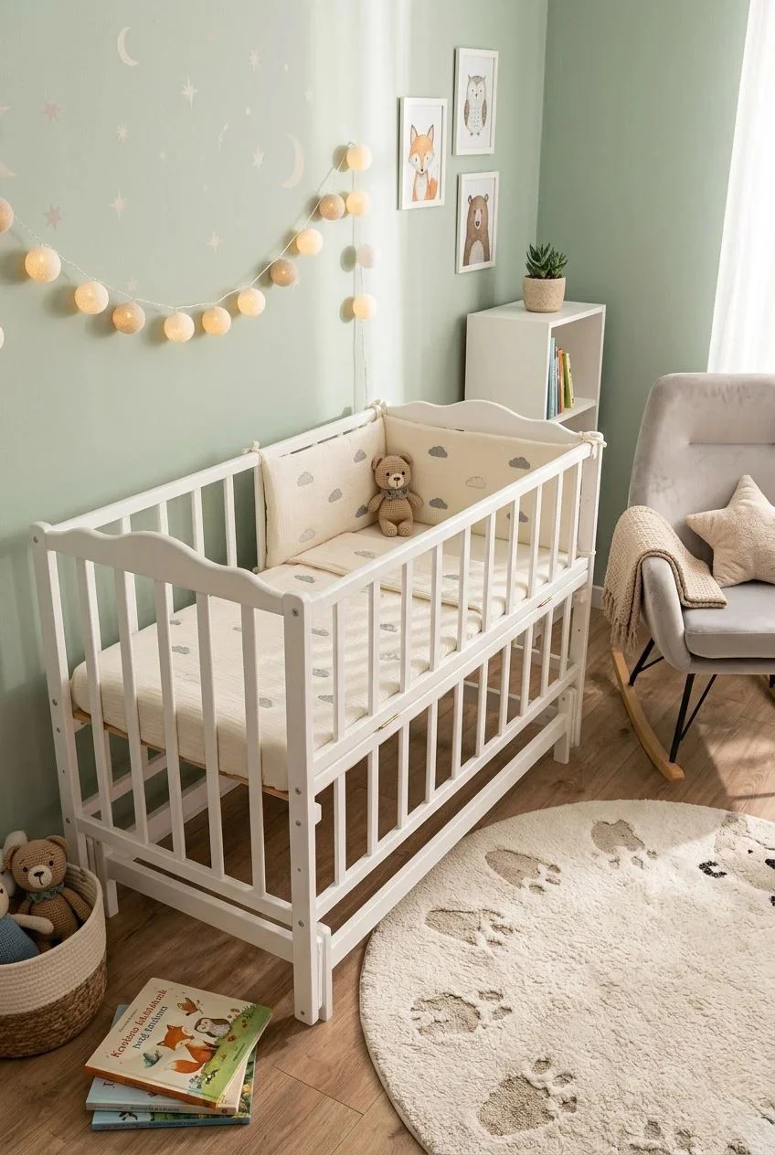 Детская кроватка с маятником Kuzea Anastasia-2 White foto