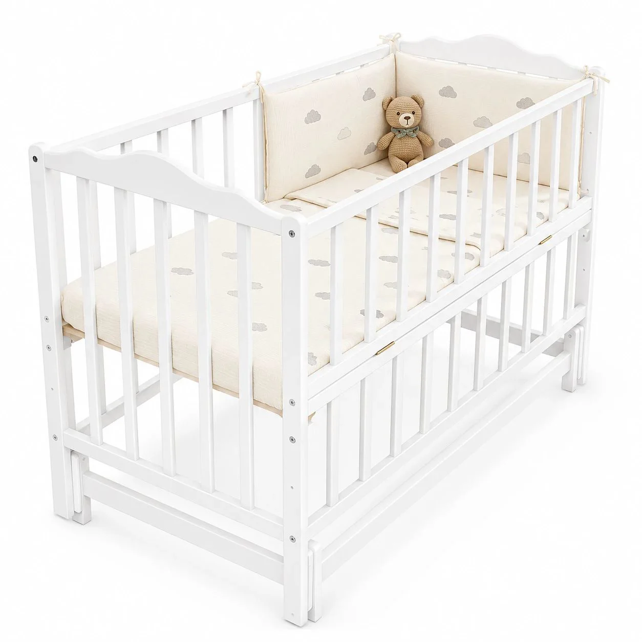 Детская кроватка с маятником Kuzea Anastasia-2 White foto