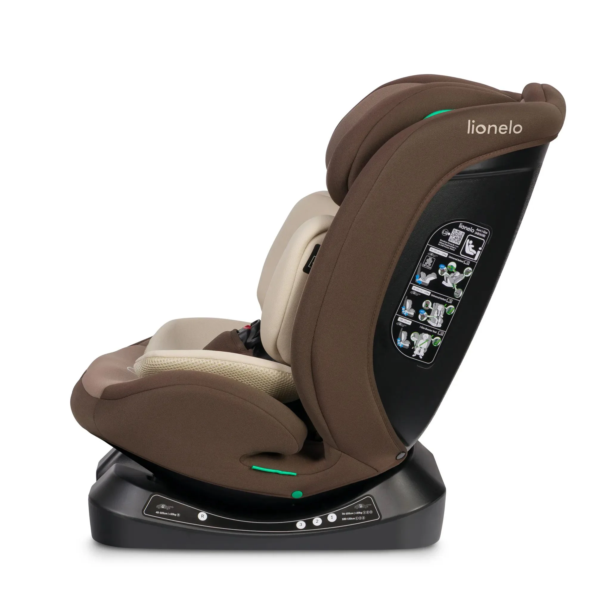 Scaun auto 0-36 kg i-Size Lionelo Aart Beige Chocolate foto