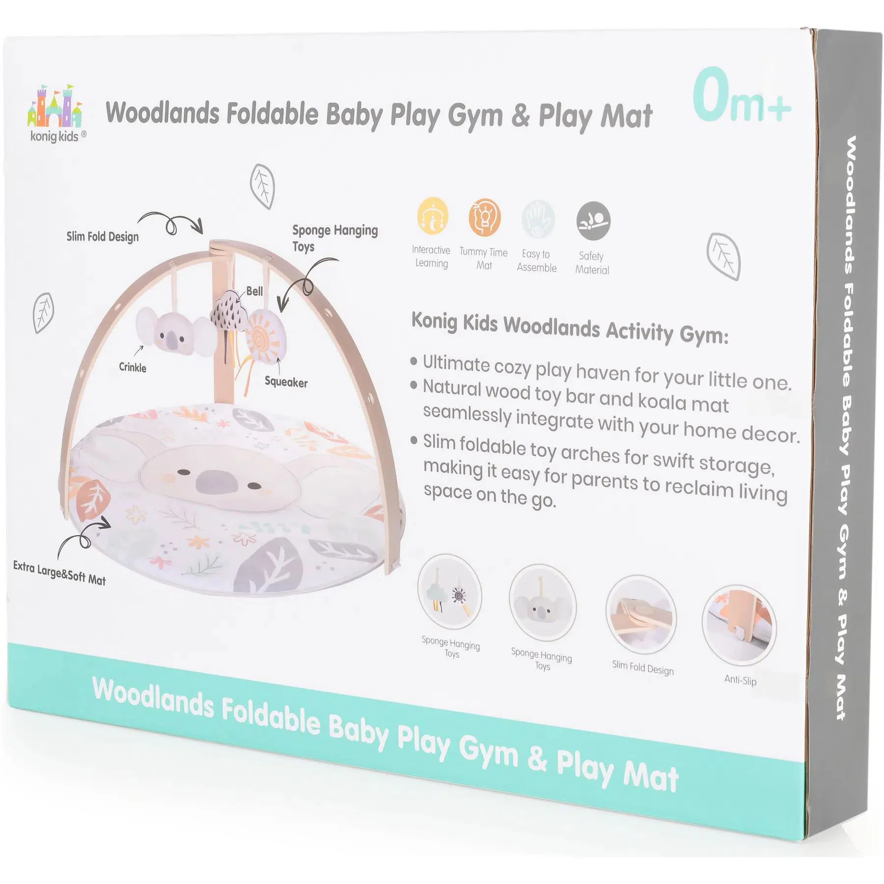 Covoras de activitati Moni Koala Beige, 84x84x49 cm foto