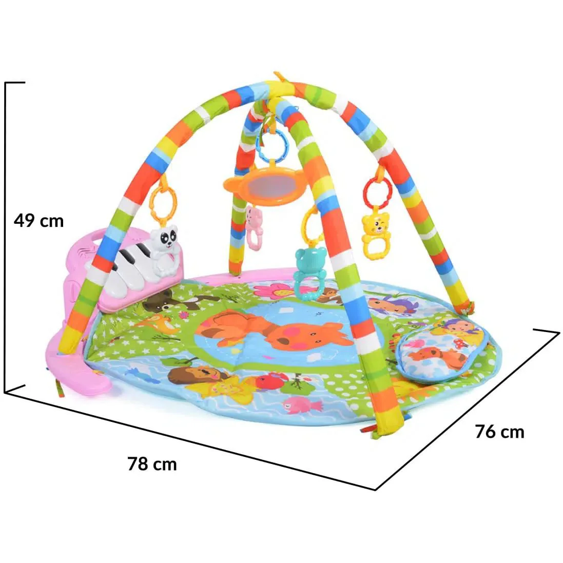 Covoras de activitati Moni Baby Piano Girl Pink, 78x76x49 cm foto