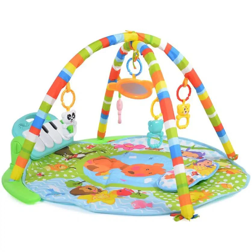Covoras de activitati Moni Baby Piano Boy Blue, 78x76x49 cm foto