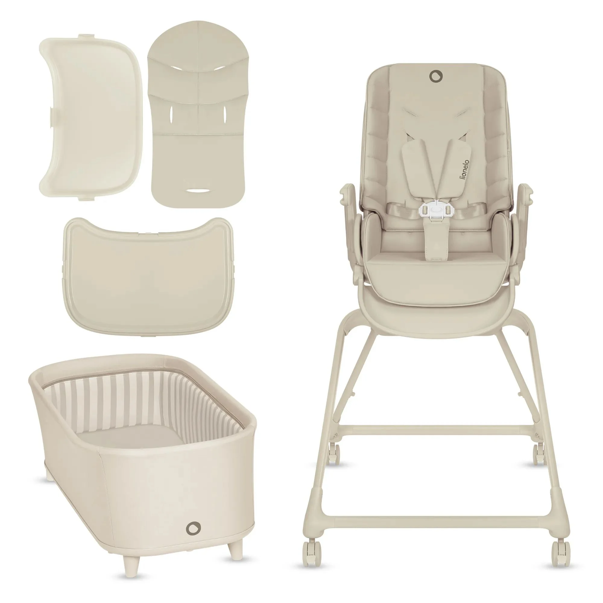 Scaun de masa + patut co-sleeper 3 in 1 Lionelo Maddie Set Beige foto