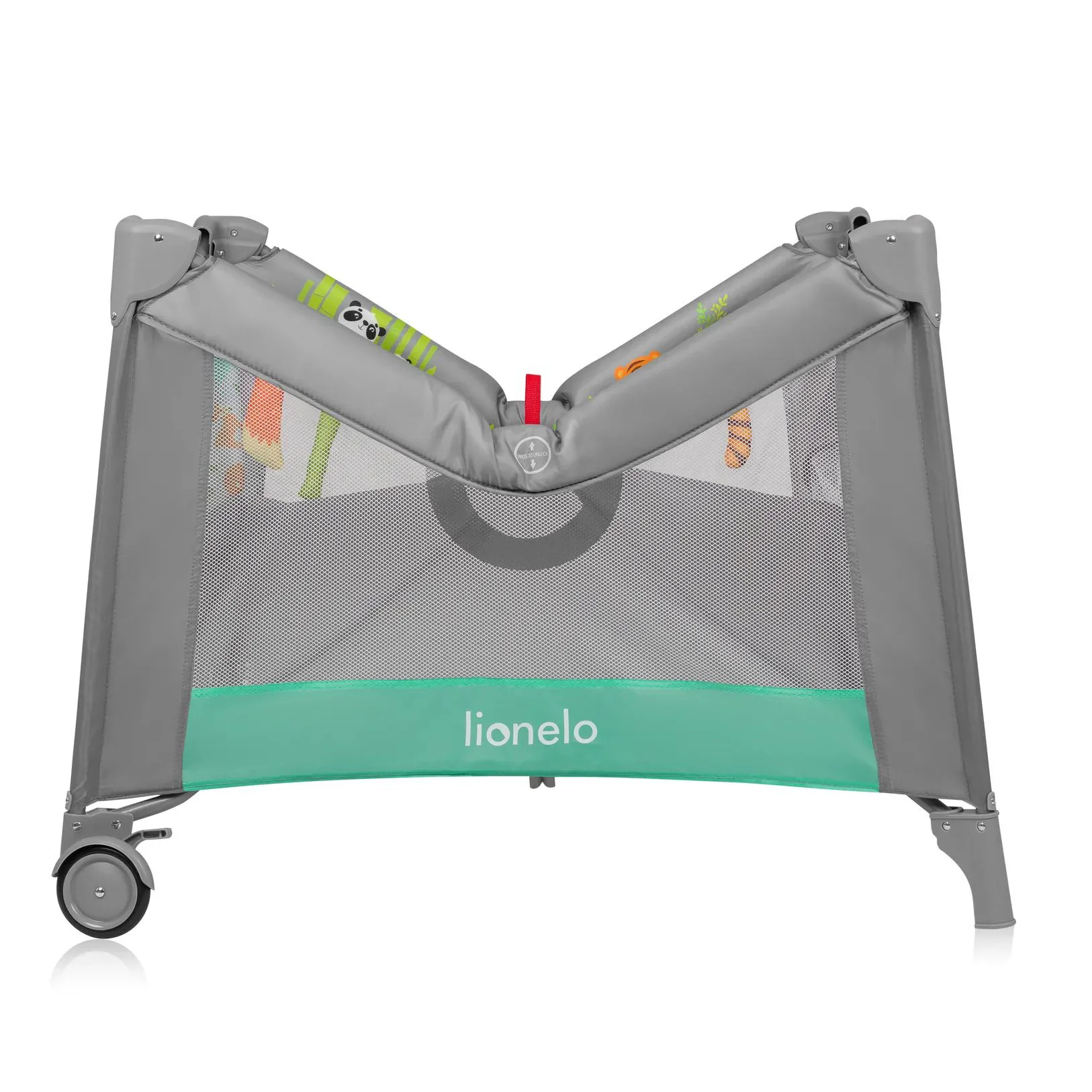 Tarc de joaca pliabil Lionelo Mille Plus Grey Green foto