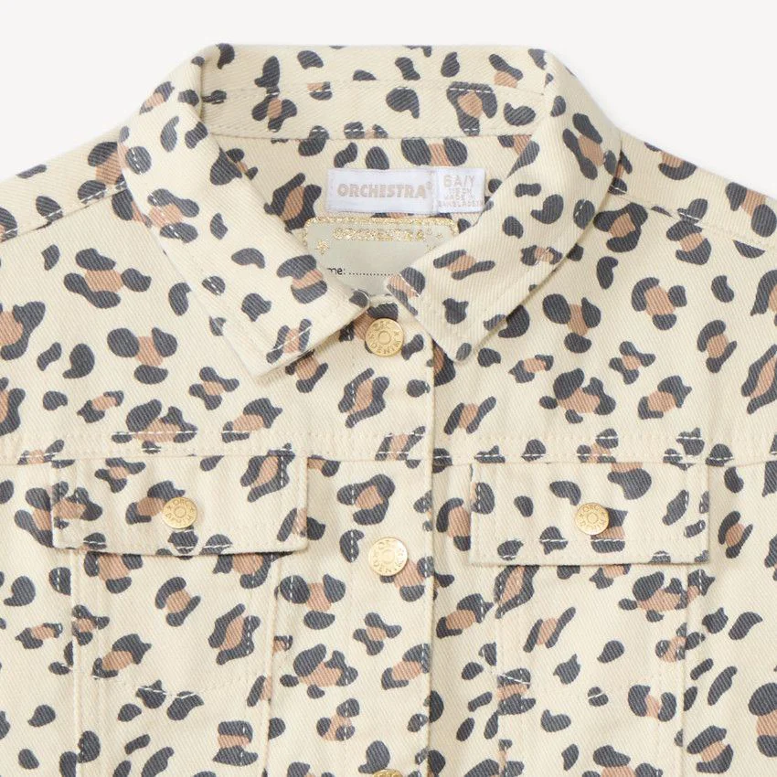 Orchestra Geaca din denim cu imprimeu leopard foto