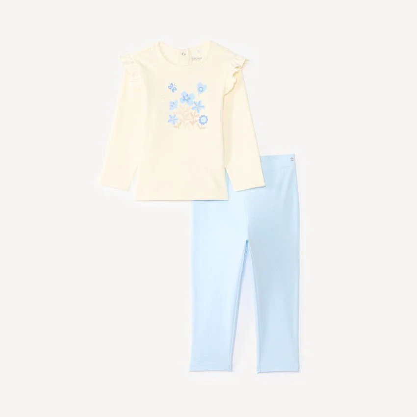 Orchestra Pijama lunga din 2 piese Blue Flowers foto