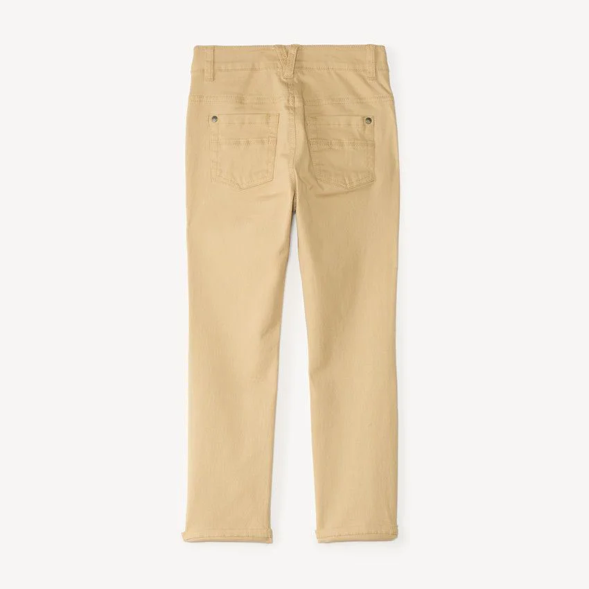 Orchestra Pantaloni slim din twill Beige foto
