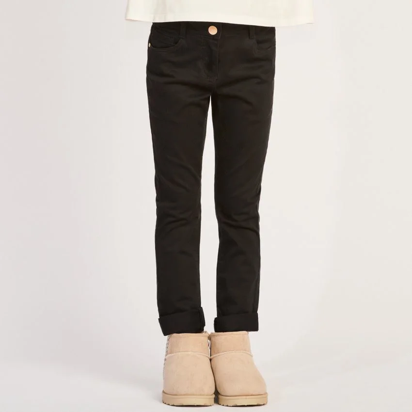 Orchestra Pantaloni slim din twill Black foto