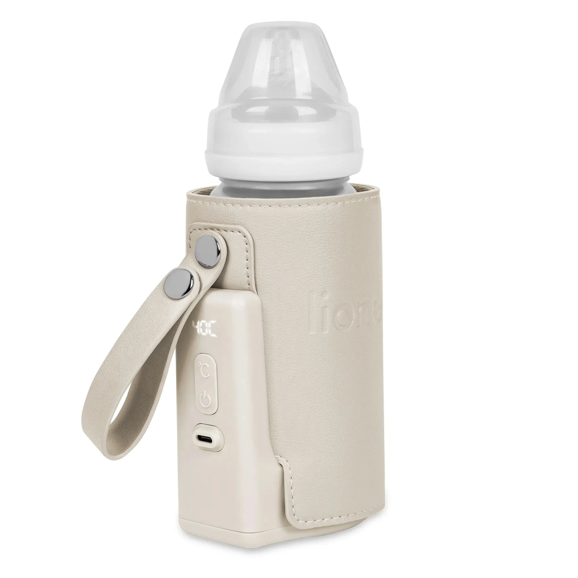 Incalzitor portabil pentru biberoane Lionelo Thermup Go Plus Beige Calm foto