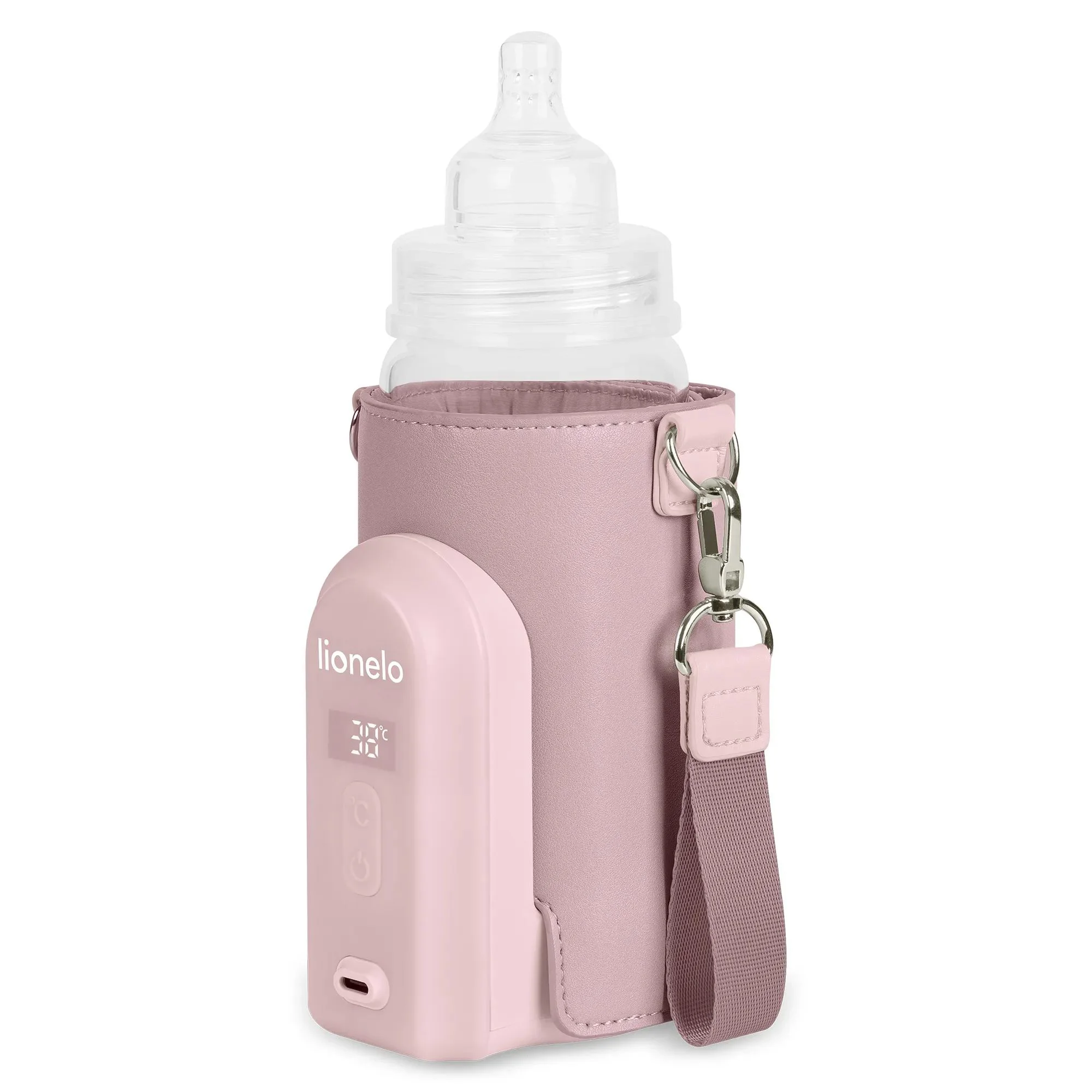 Incalzitor portabil pentru biberoane Lionelo Thermup Go Evo Pink Mist foto