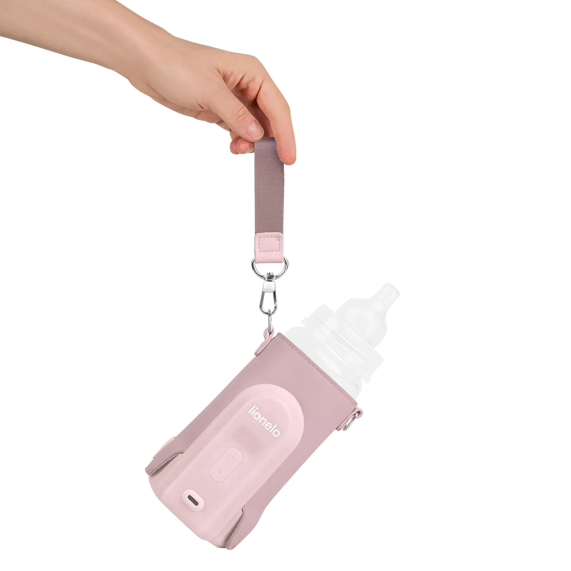 Incalzitor portabil pentru biberoane Lionelo Thermup Go Evo Pink Mist foto