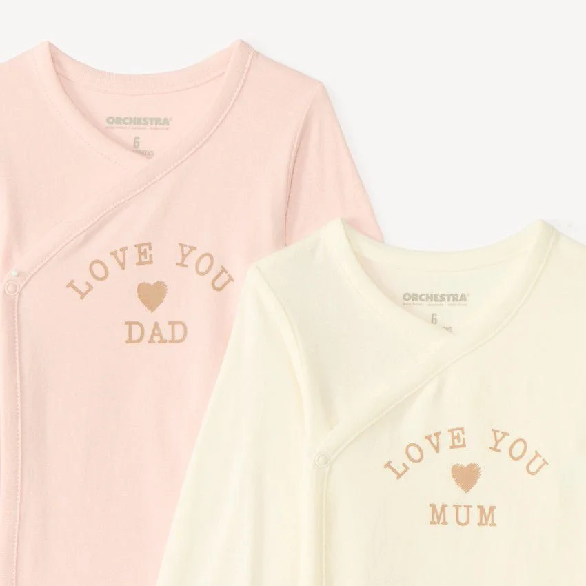 Orchestra Set 2 body cu maneca lunga Love Mum & Dad foto