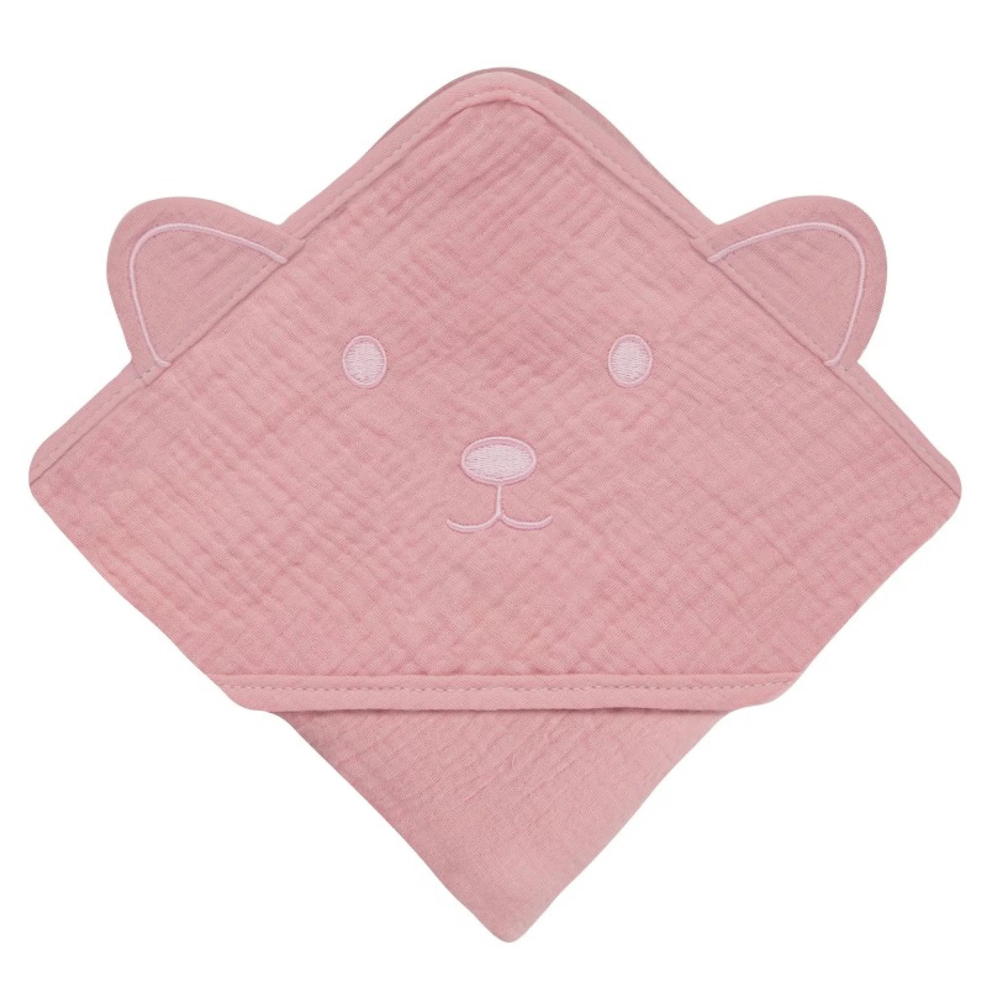 Полотенце с капюшоном из муслина Lionelo Pink Baby, 80x80 см foto