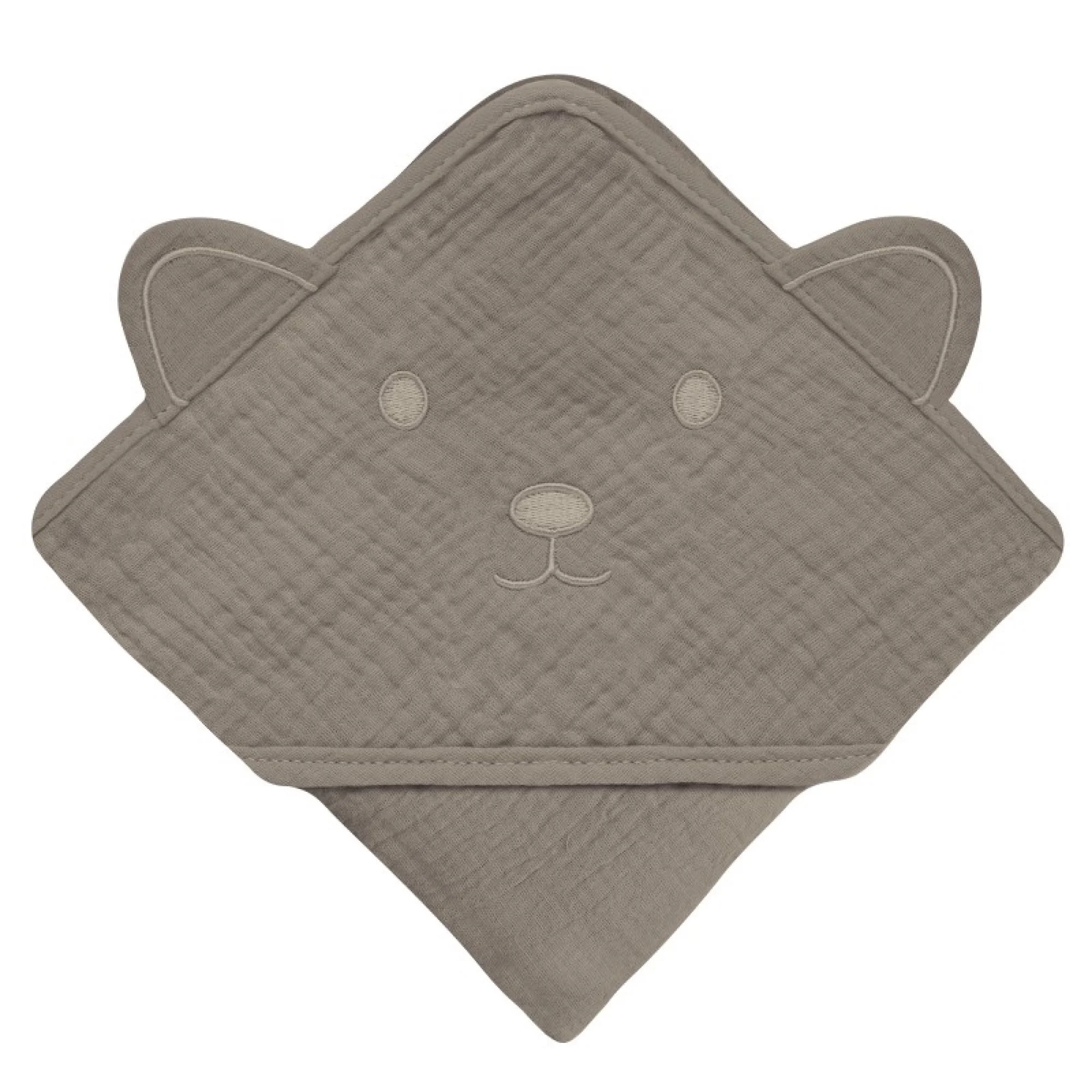 Детское муслиновое полотенце с капюшоном Lionelo Beige Capuccino, 80x80 см foto