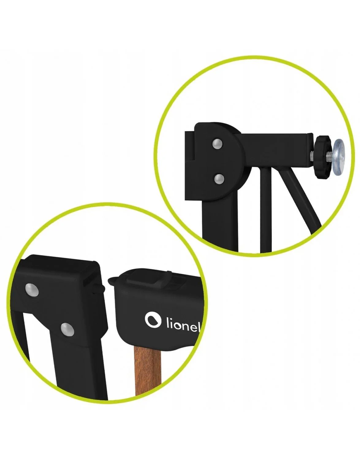 Защитные ворота Lionelo Truus Slim Black Carbon Natural, 75-105 см foto