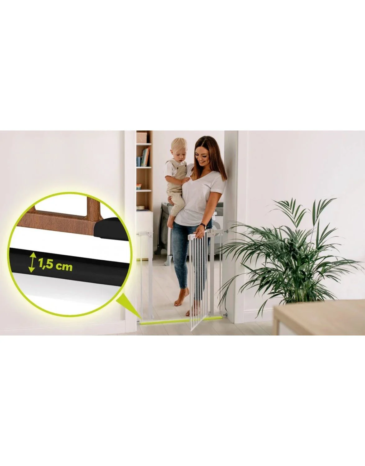 Защитные ворота Lionelo Truus Slim Black Carbon Natural, 75-105 см foto