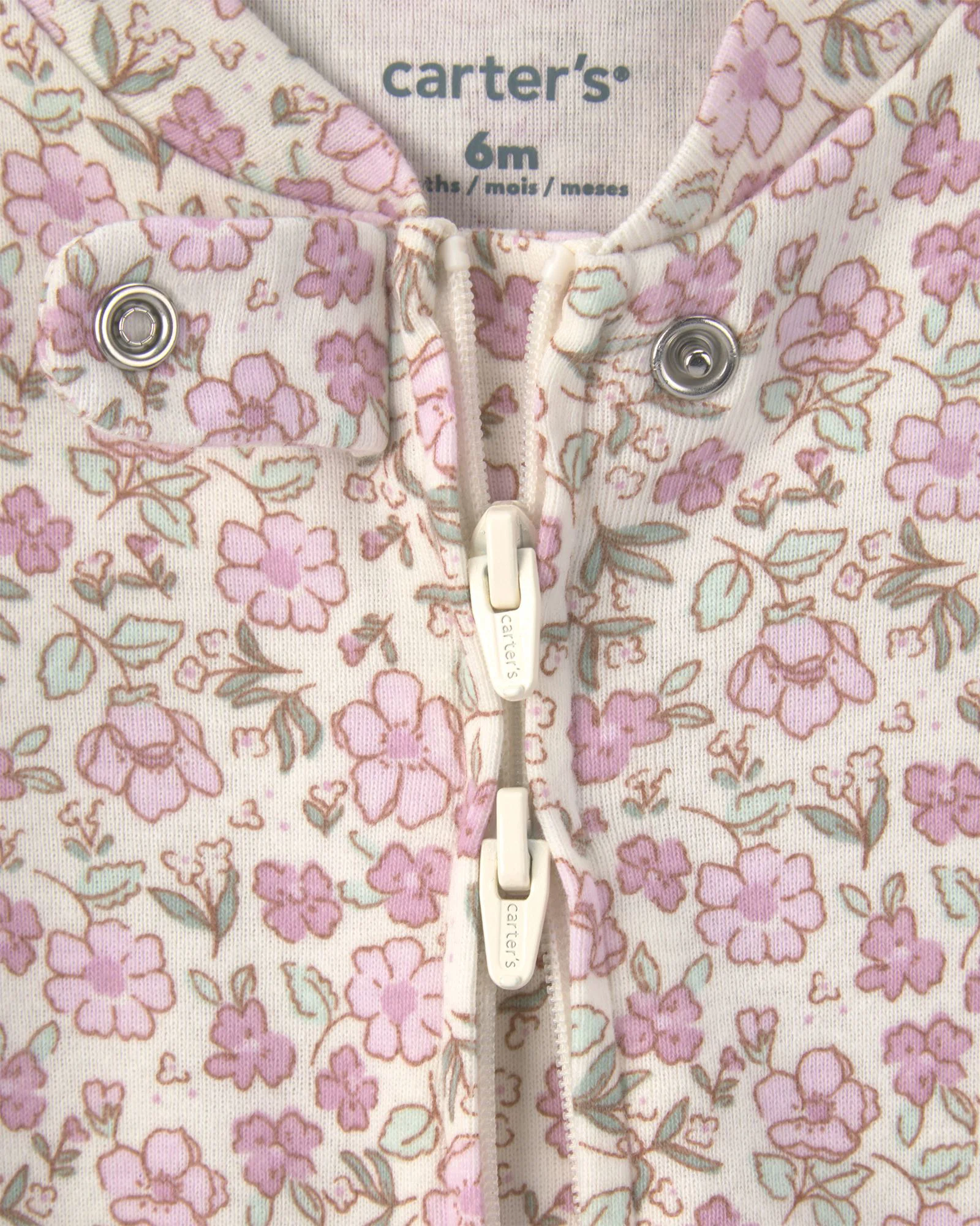 Carter's Set 2 pijamale cu talpa Tiny Flowers foto