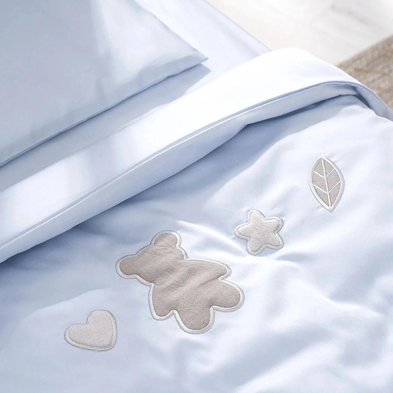 Lenjerie de pat pentru copii Perina Teddy Sateen Collection, Blue foto