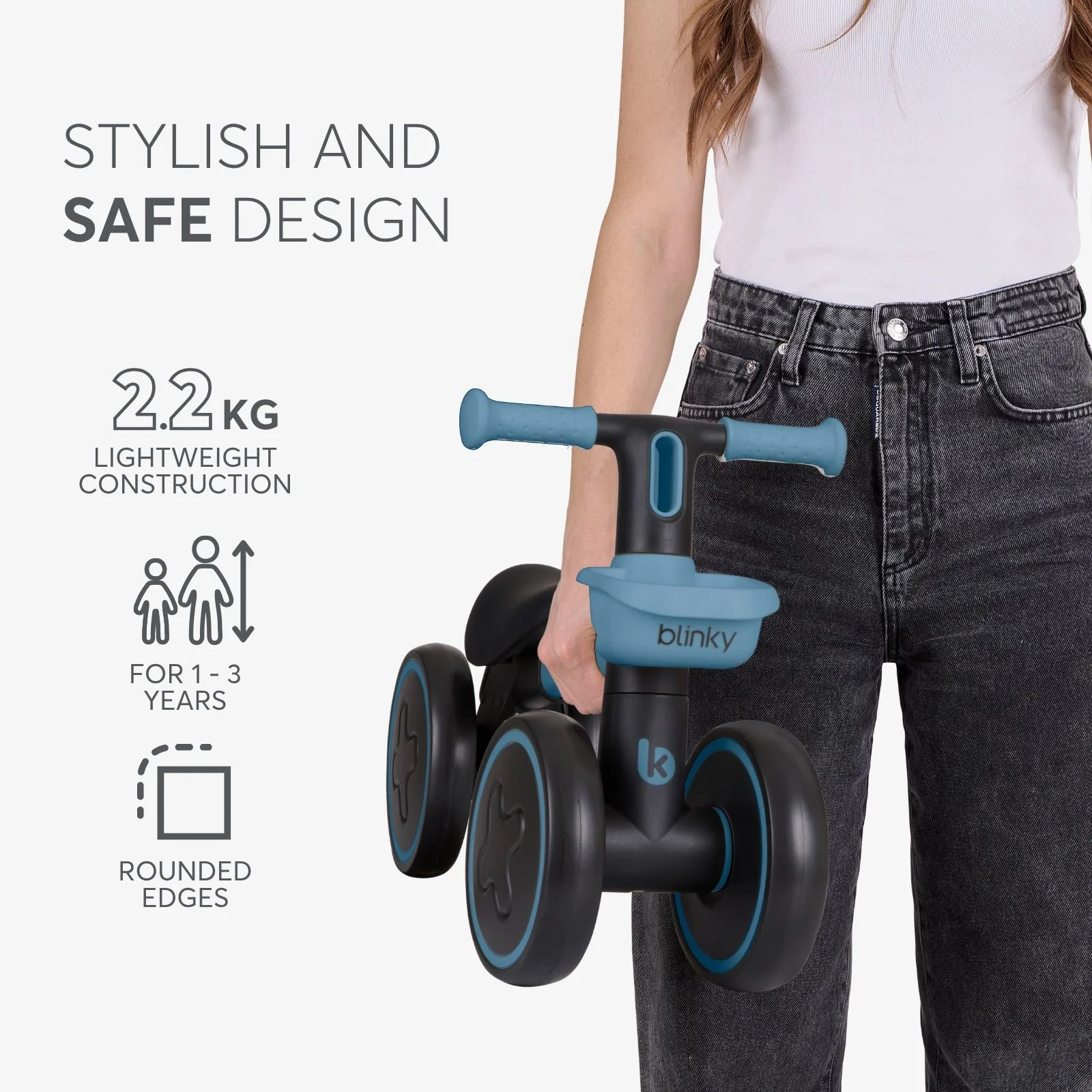 Bicicleta fara pedale KikkaBoo Ride-On Blinky Green foto