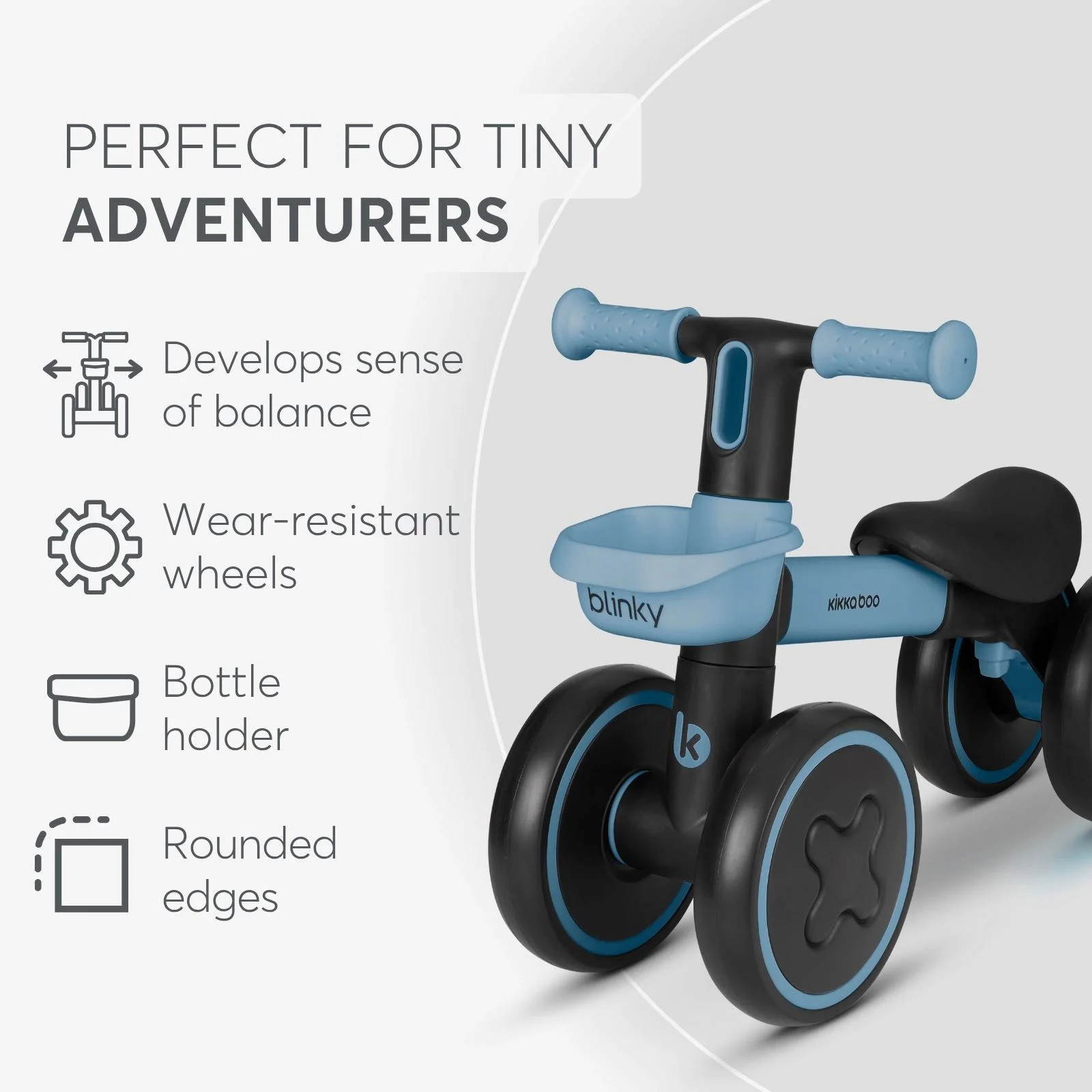 Bicicleta fara pedale KikkaBoo Ride-On Blinky Ivory foto