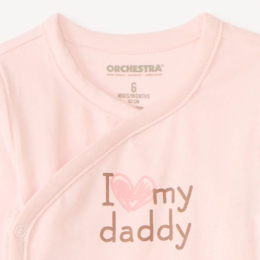 Orchestra Set 3 piese I love Daddy - pijama, body si bavetica foto