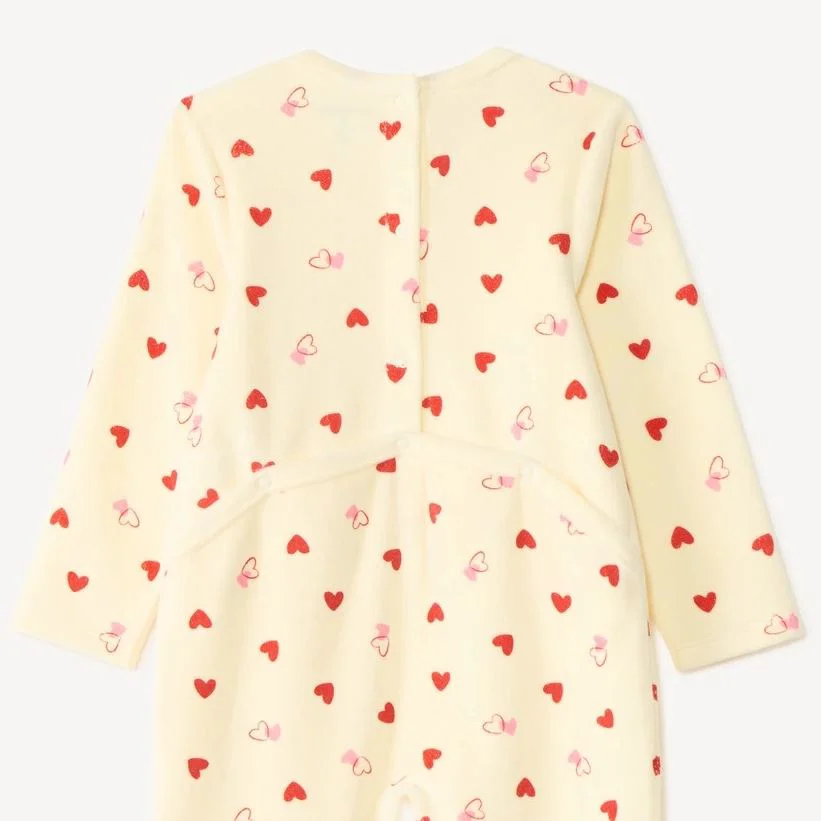 Orchestra Pijama din catifea cu talpa Hearts foto