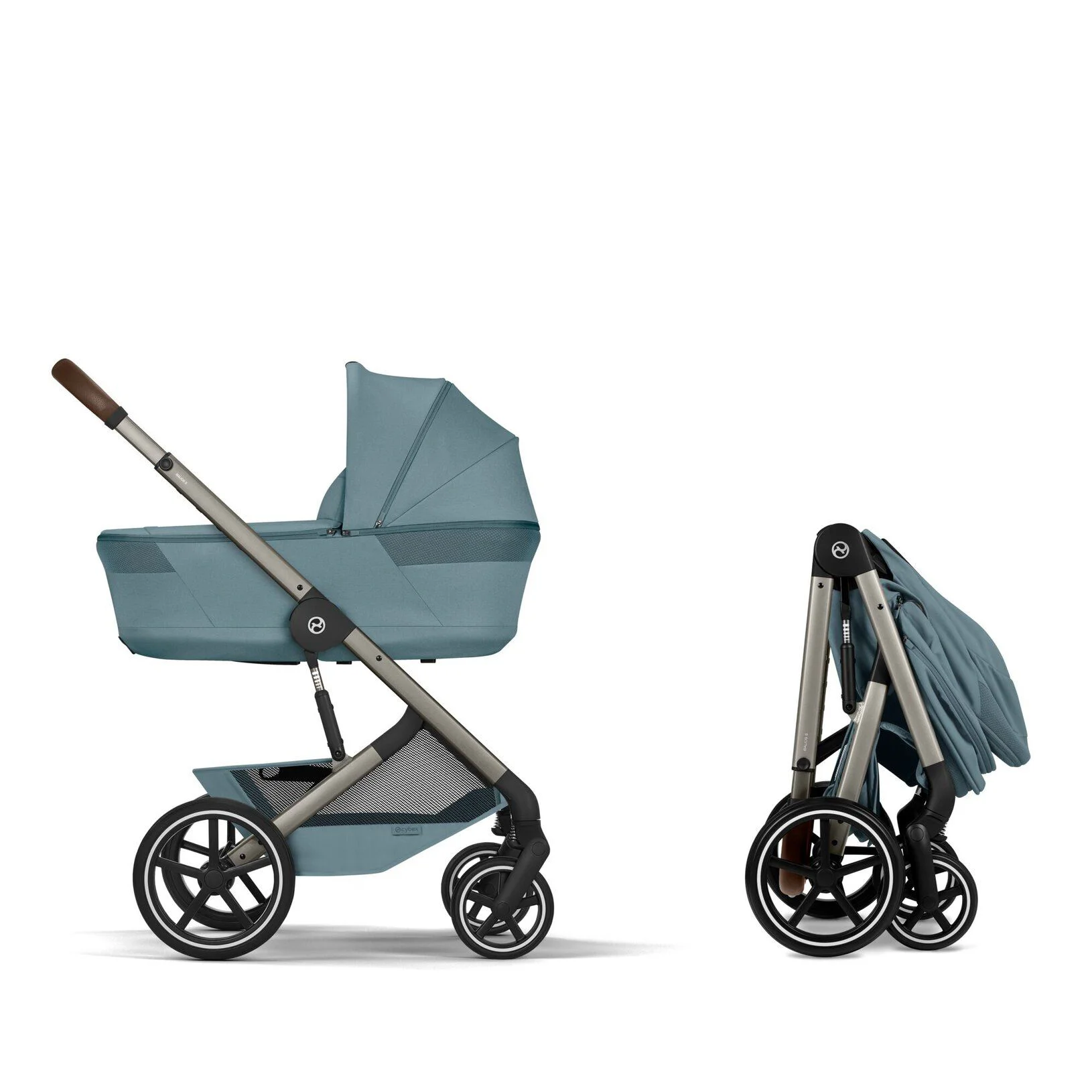Коляска 2 в 1 Cybex Balios S TPE Stormy Blue 2026 со складной люлькой foto