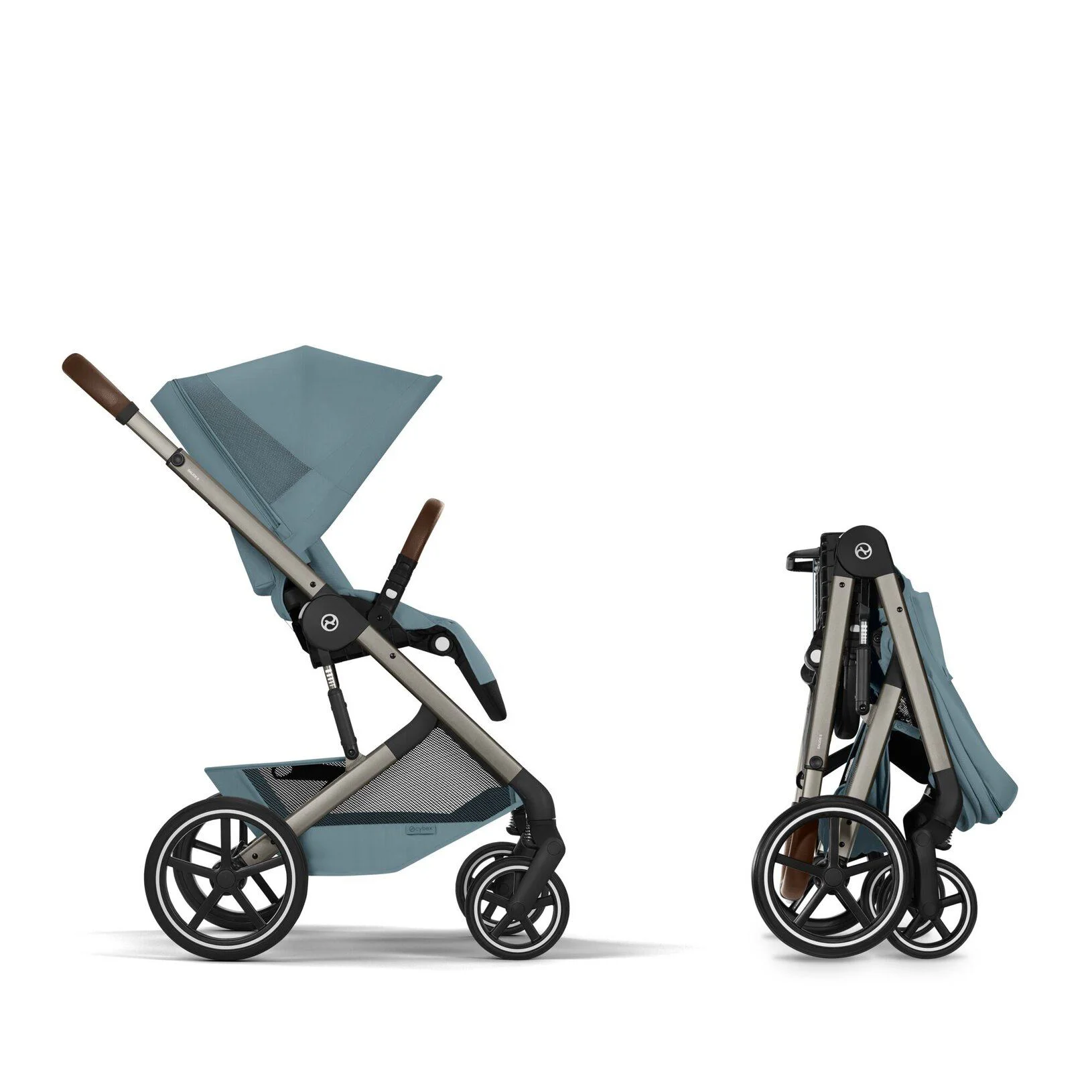Коляска 2 в 1 Cybex Balios S TPE Stormy Blue 2026 со складной люлькой foto