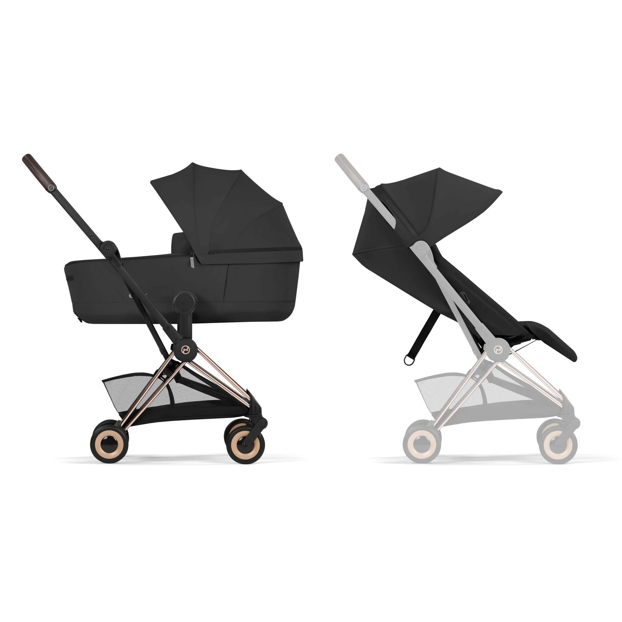 Коляска 2 в 1 Cybex Coya Rosegold Sepia Black 2026 foto