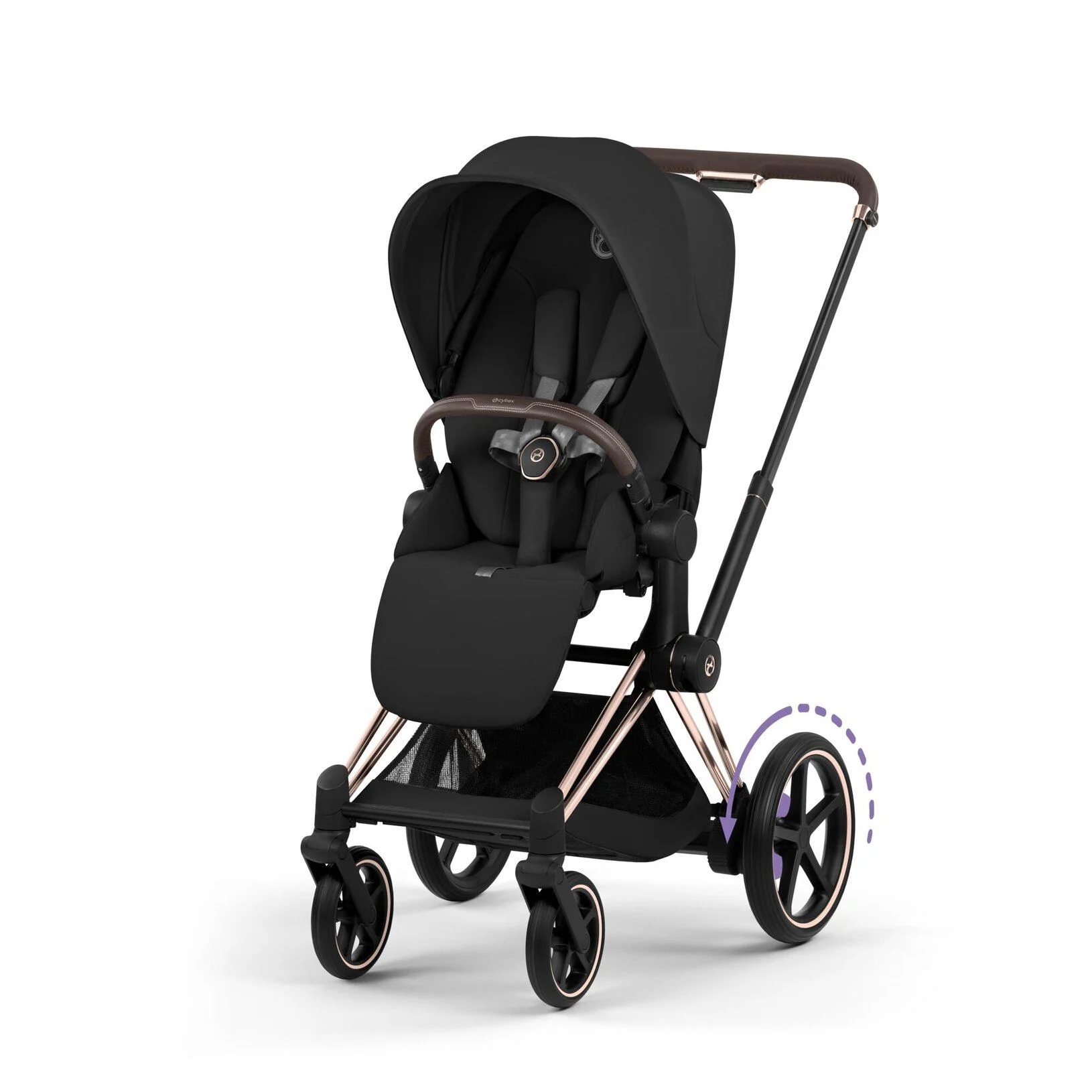 Коляска 2 в 1 Cybex e-Priam Rosegold Sepia Black 2026 foto