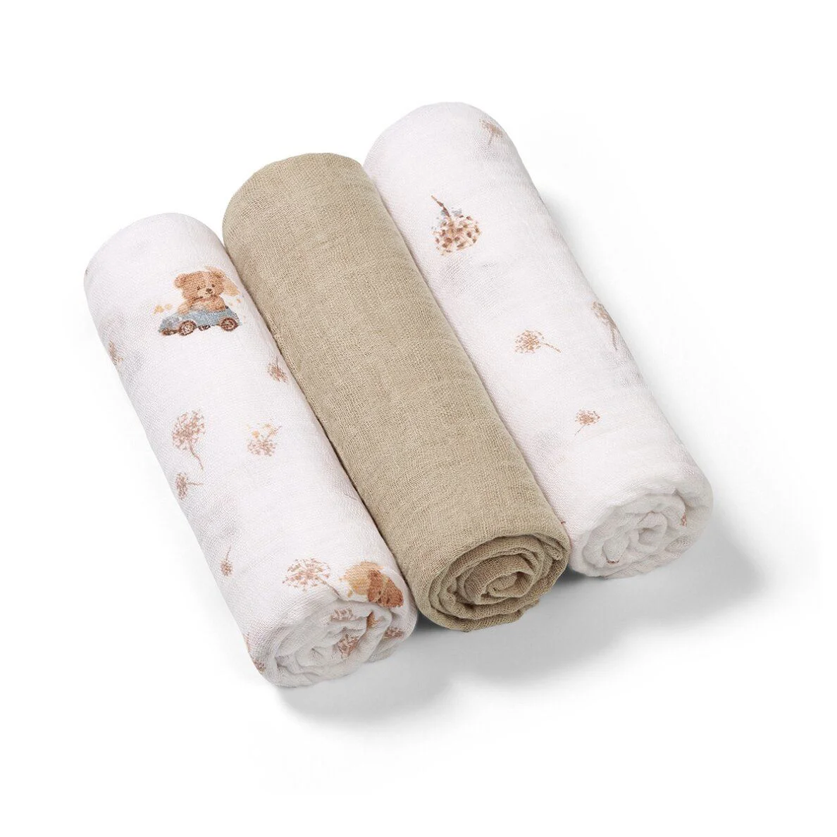 Супермягкие муслиновые пелёнки BabyOno Cream, 3 шт. foto