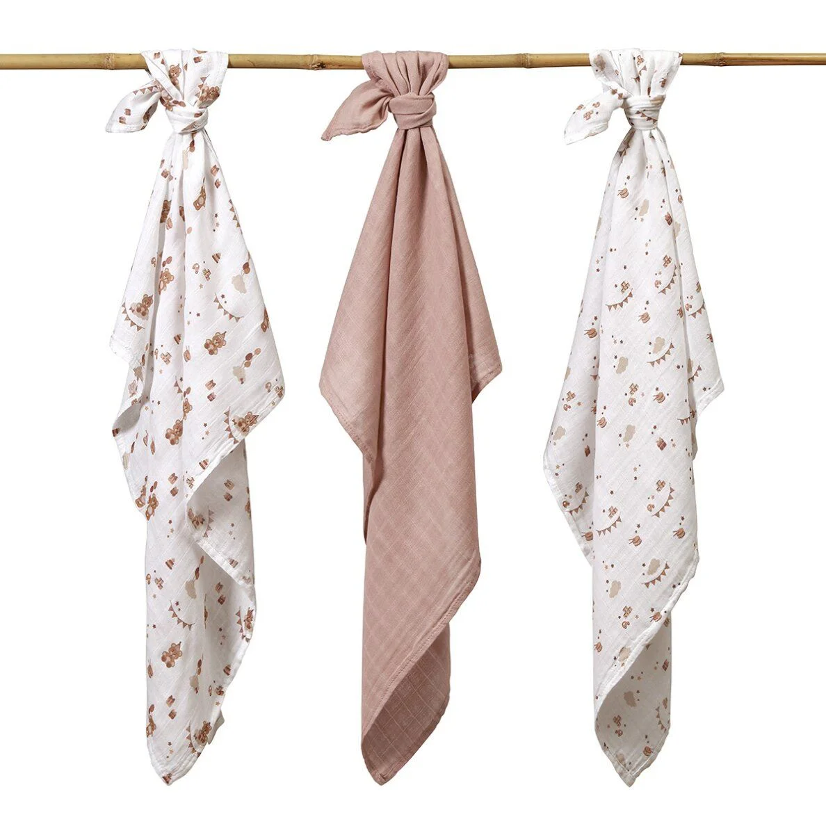 Супермягкие муслиновые пелёнки BabyOno Brown, 3 шт. foto