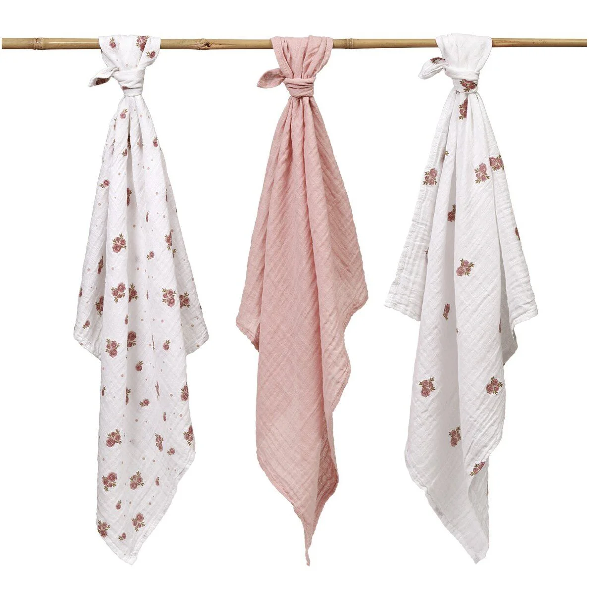 Супермягкие муслиновые пелёнки BabyOno Pink, 3 шт. foto