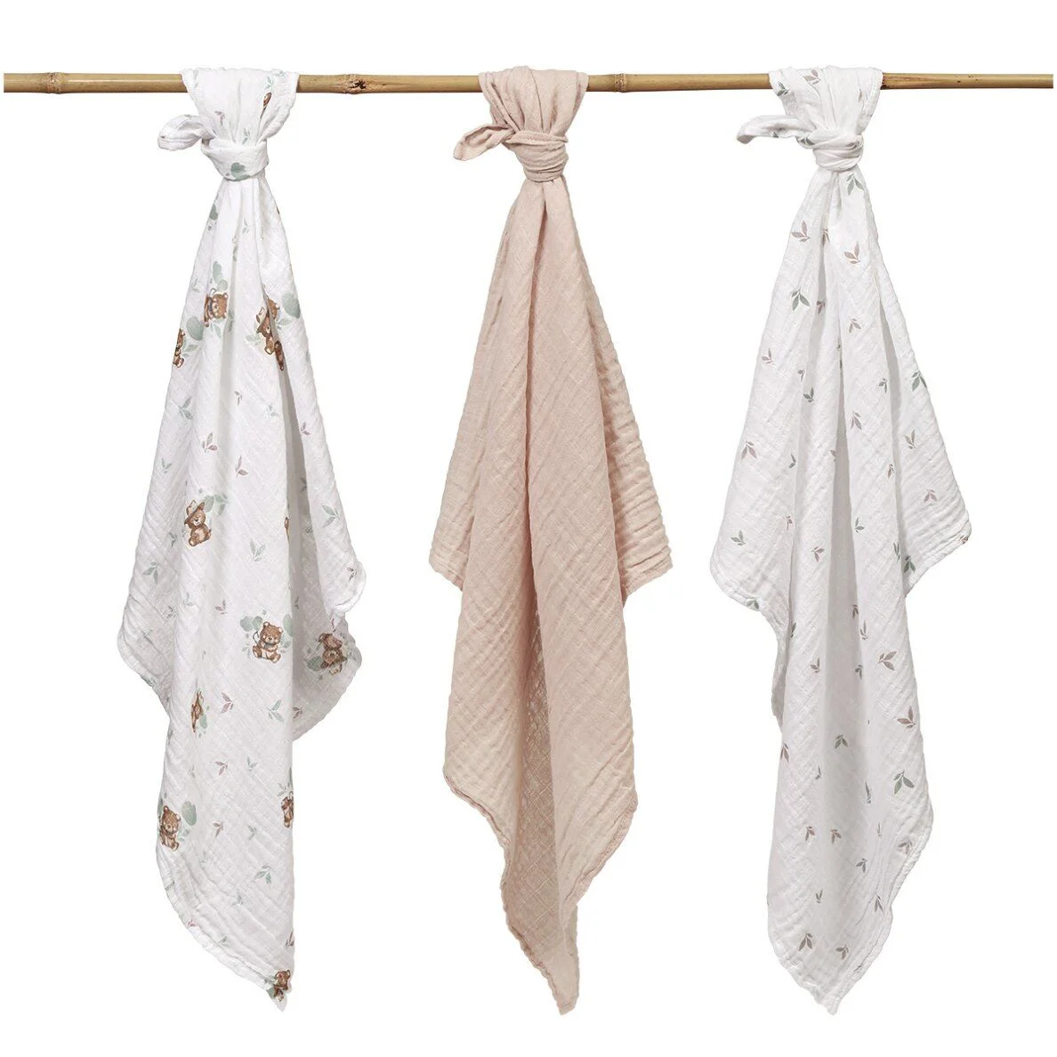 Супермягкие муслиновые пелёнки BabyOno Beige, 3 шт. foto