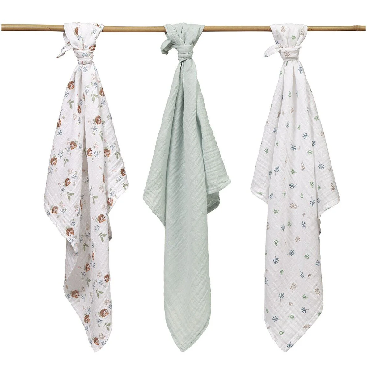 Супермягкие муслиновые пелёнки BabyOno Green, 3 шт. foto