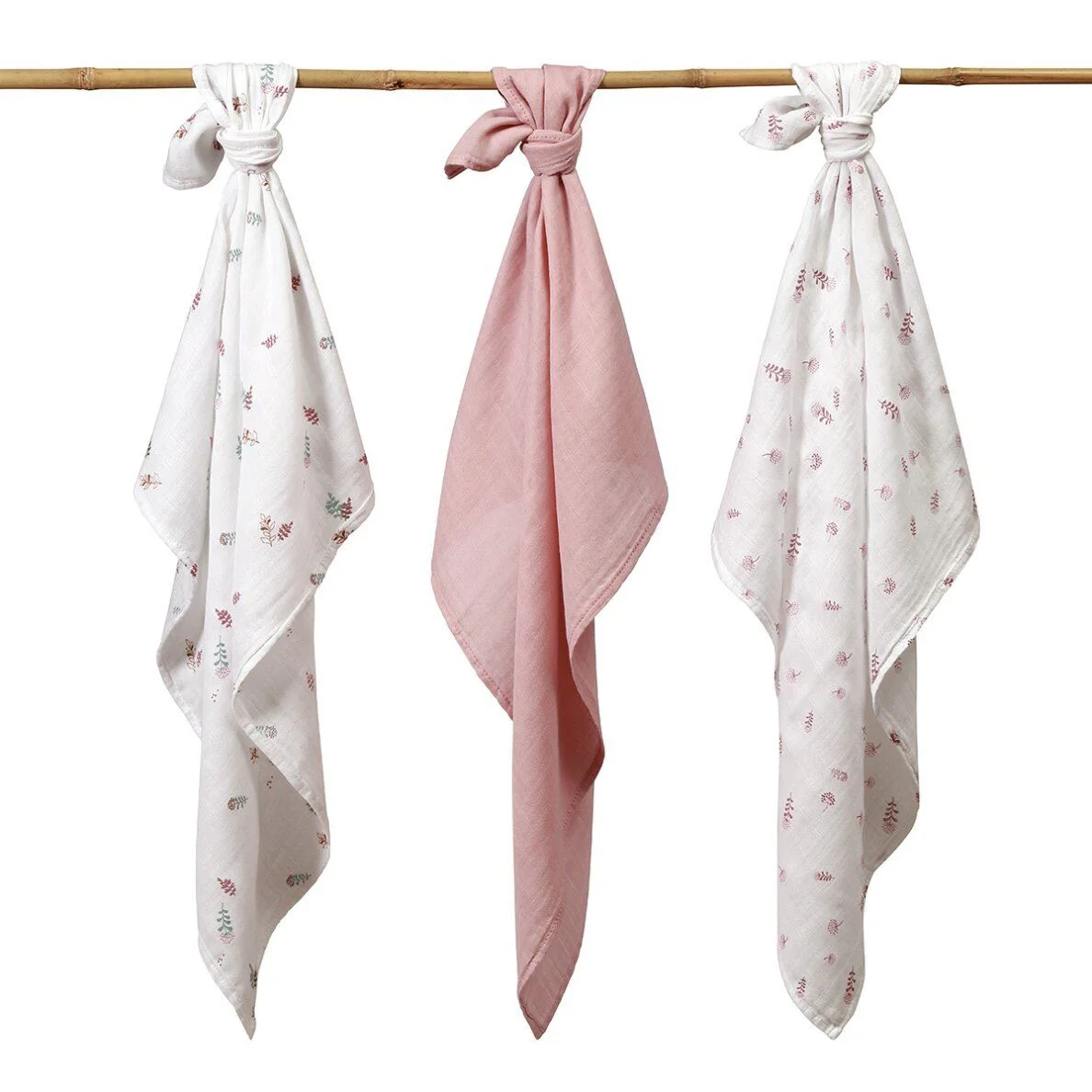 Супермягкие муслиновые пелёнки BabyOno Rose, 3 шт. foto