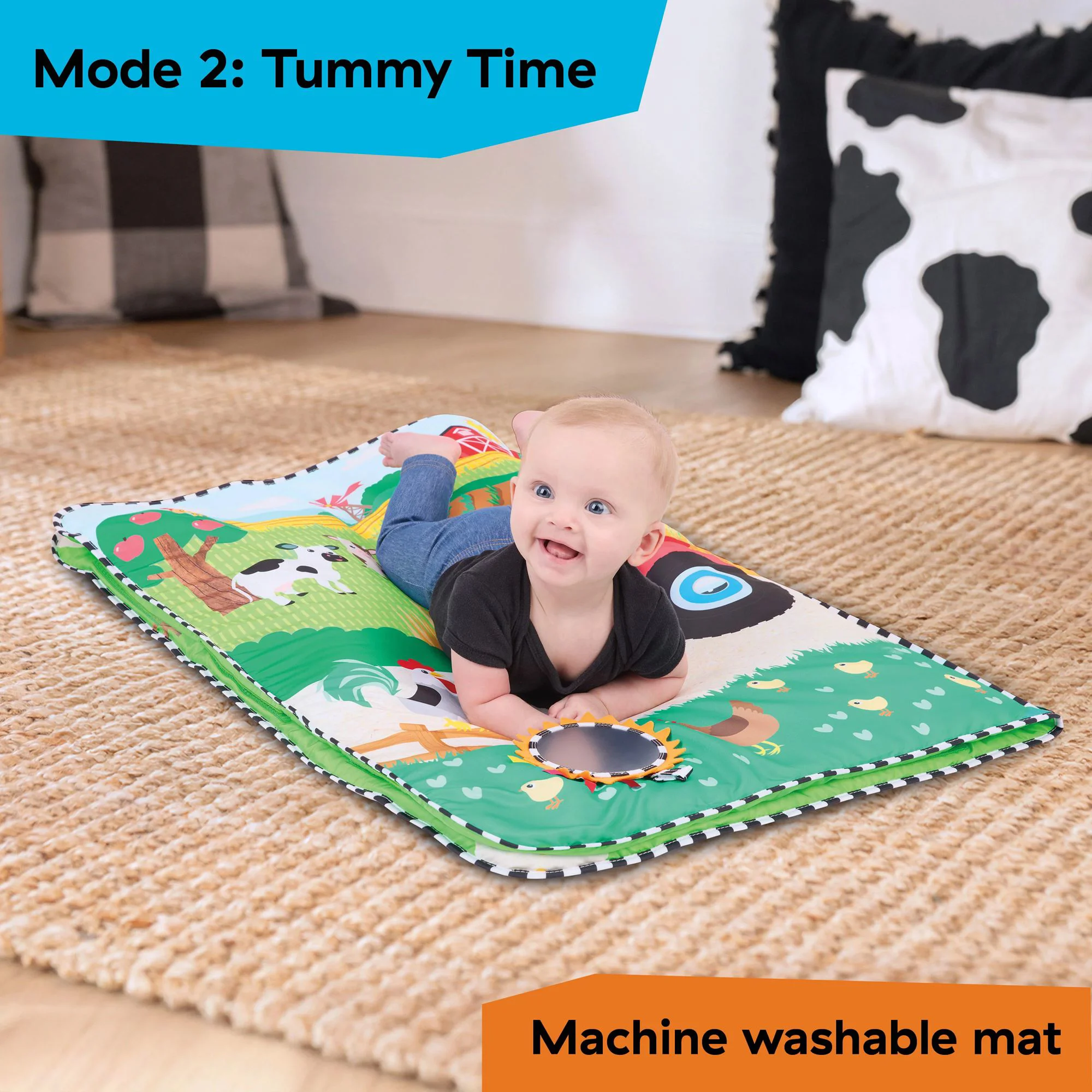 Salteluta de activitati 4 in 1 Baby Einstein Busy Barnyard foto
