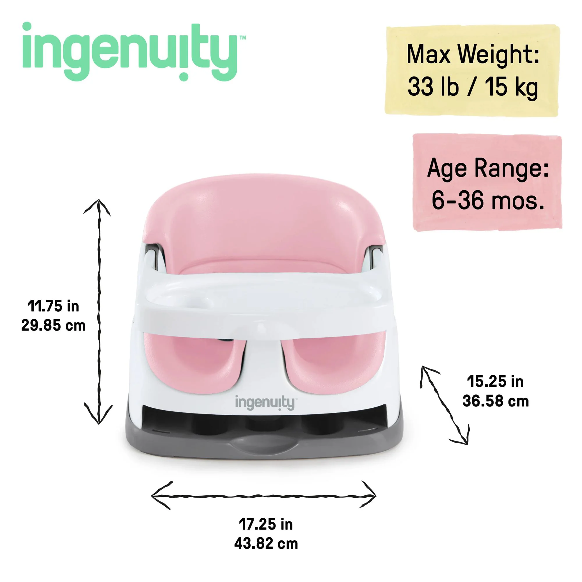 Scaun de masa 2 in 1 Ingenuity Bright Starts Peony foto