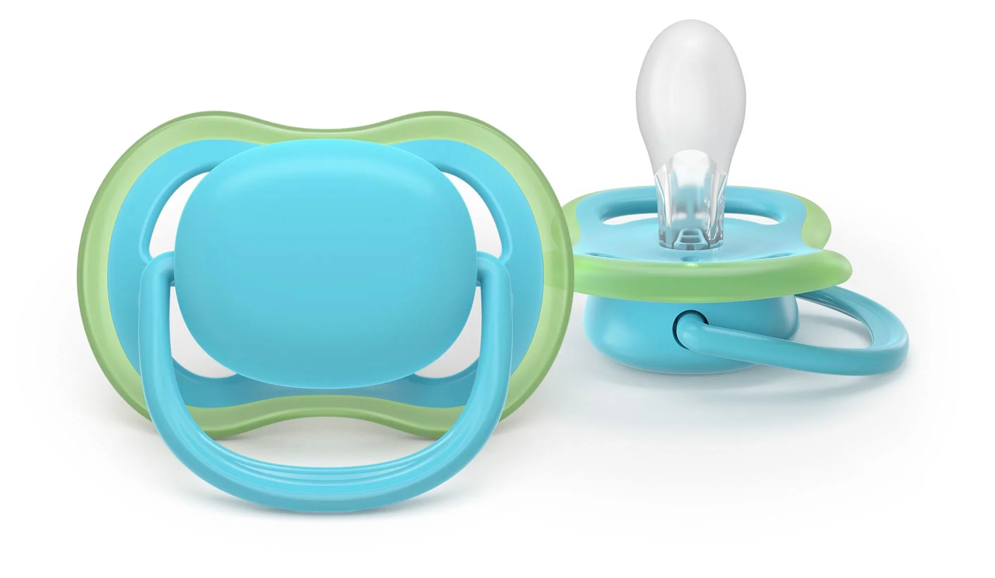 Suzete din silicon Philips Avent Ultra Air Verde-albastru (6-18 luni), 2 buc. foto