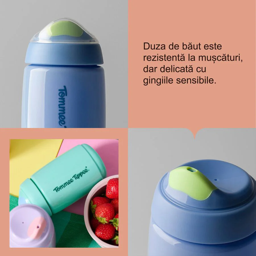 Cana cu nasuc moale Tippee Blue (12+ luni), 390 ml foto