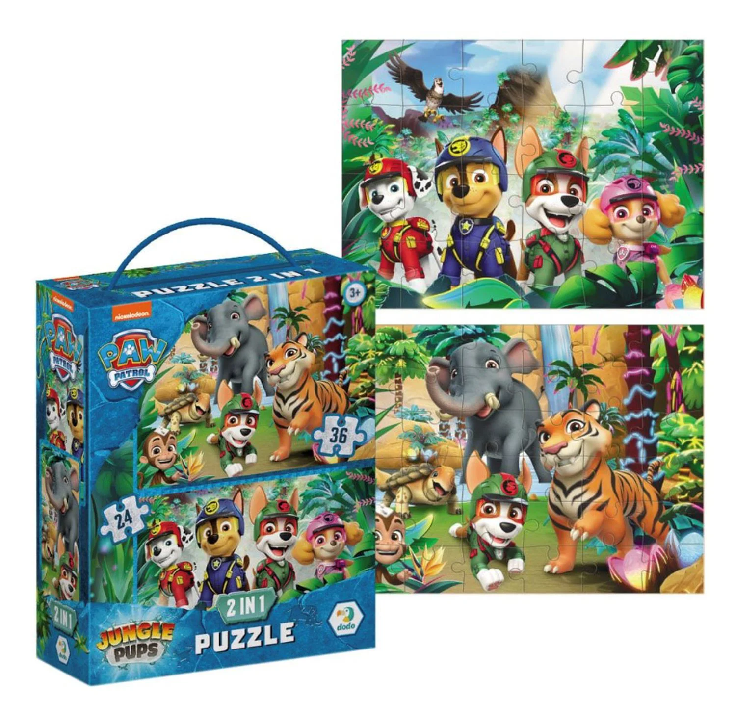 Puzzle 2 in 1 Dodo Paw Patrol Aventuri in Jungla, 60 el. foto
