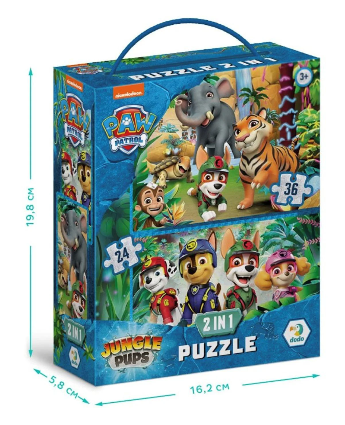 Puzzle 2 in 1 Dodo Paw Patrol Aventuri in Jungla, 60 el. foto