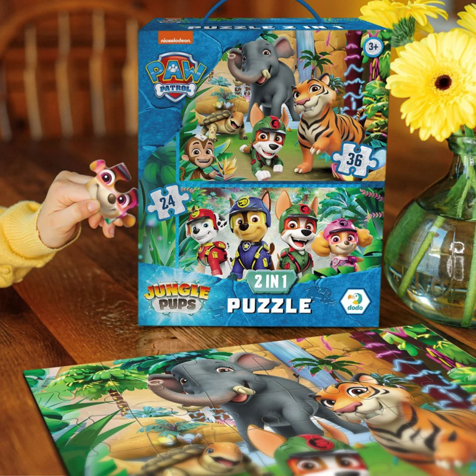 Puzzle 2 in 1 Dodo Paw Patrol Aventuri in Jungla, 60 el. foto