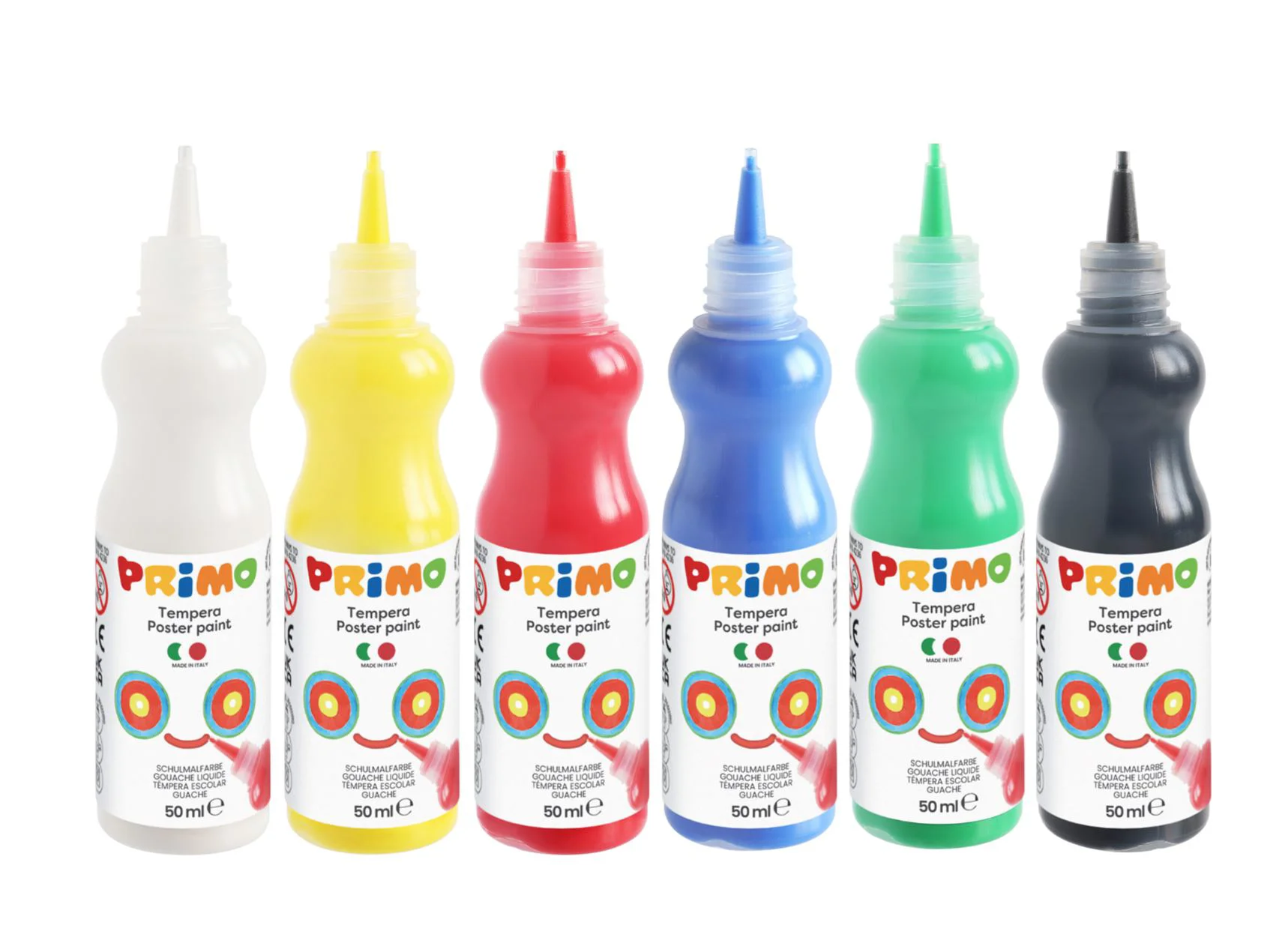 Vopsea in sticlute Primo 6 culori primare, 50 ml foto