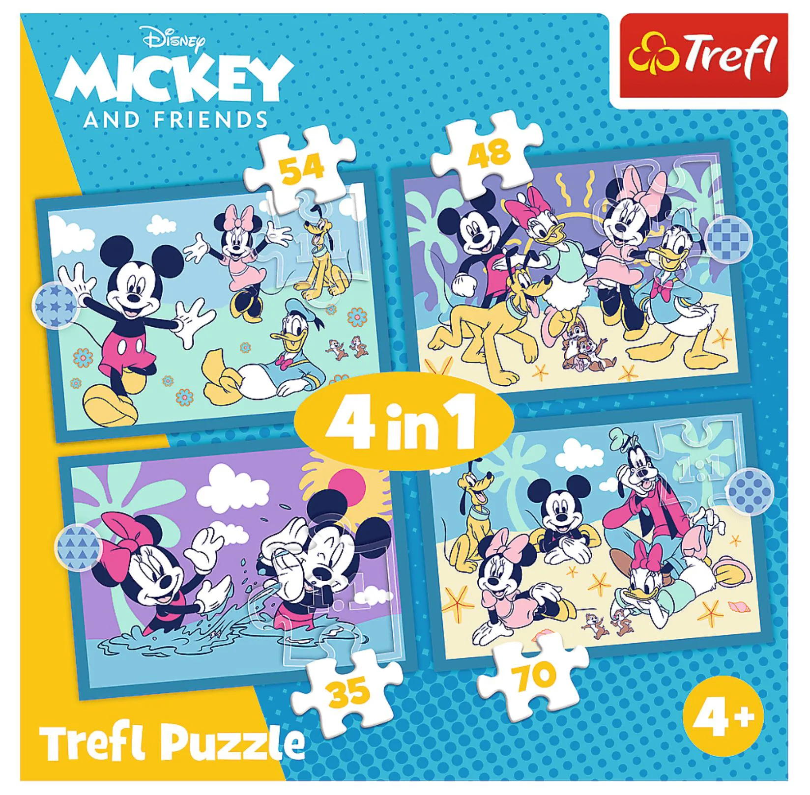 Puzzle 4 in 1 Trefl Intamplari amuzante cu Mickey Mouse foto