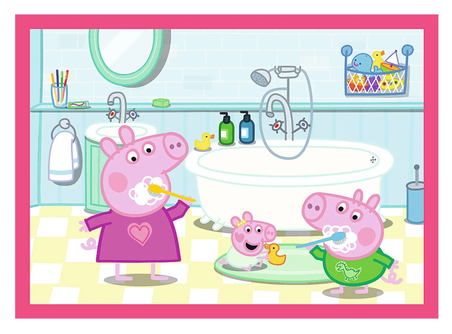 Puzzle 4 in 1 Trefl Purcelusa Peppa iubeste aventurile foto